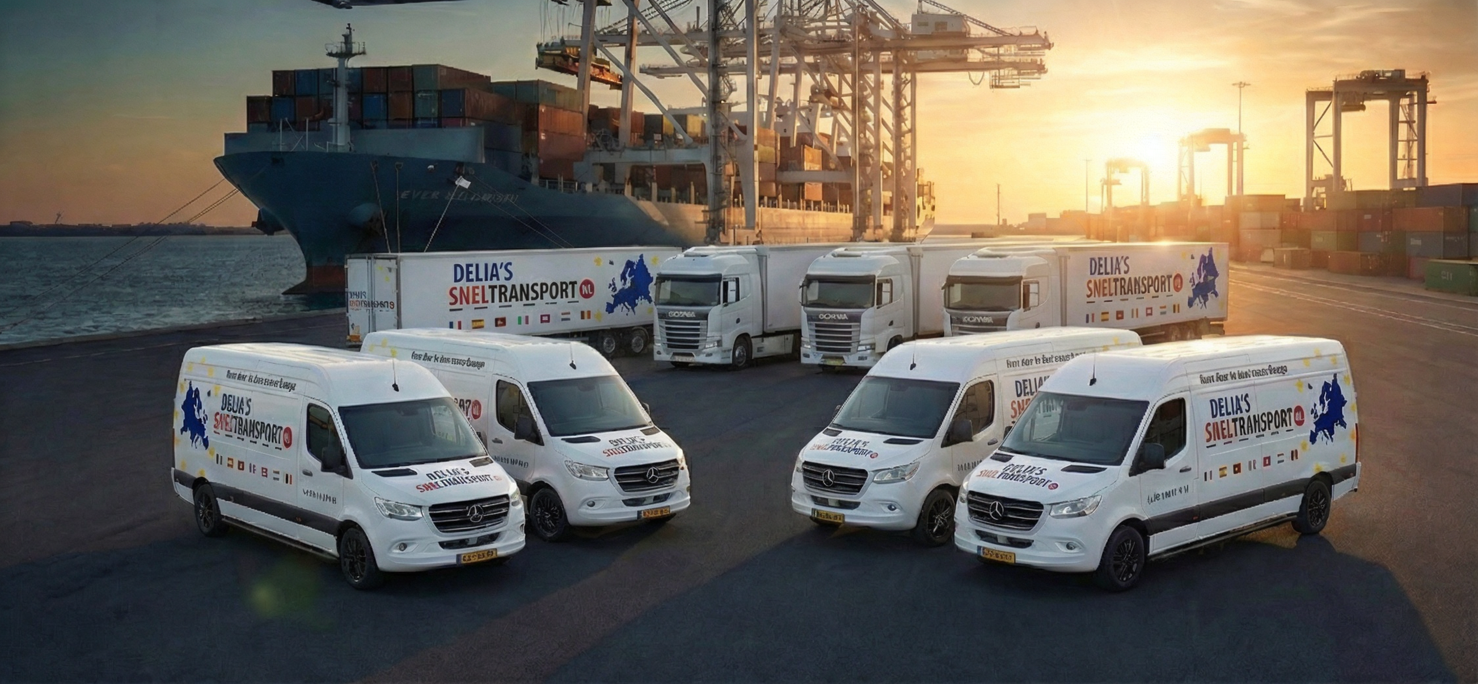 Auto en boot op transport